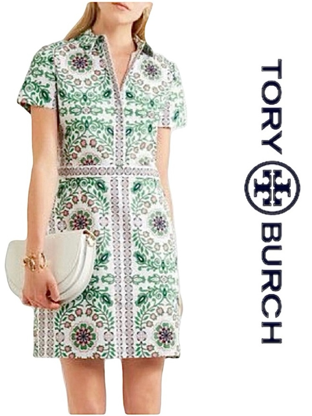 🌷Tory Burch Port White Garden Party Dress Poplin Sz: 2🌷